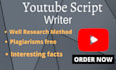 research and write a script for a youtube channel
