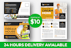 design modern construction flyer and postcard