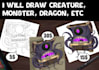 draw creature, monster, dragon for your dnd and etc