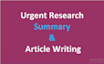 do urgent research and summary asap