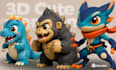 design cute 3d characters and action figures for 3d print in cartoon style