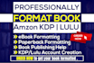 do book formatting for amazon KDP and book publishing