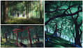 create fantasy environment concept art for game, digital landscapes