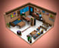 create a 3d isometric building design by request