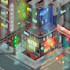 create isometric art in a cyberpunk style