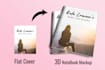make your 2d cover into 3d notebook, journal, planner, or diary mockup