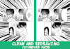 clean, redraw and letter manga