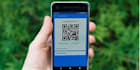 design qr code, sticker card with call to action text