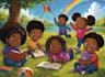 draw colorful african children book illustrations
