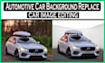 do car image editing, automotive car  background replace with shadow
