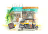 fill with colors your favourite city spots, venues