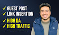 build SEO backlinks through blogger outreach on real traffic sites