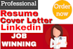 write,edit CV,resume,cover letter, linkedin boost