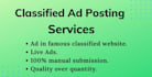 do classified ad posting on high PR websites