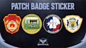 design clean badge, patch, round sticker, label,logo design