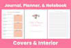 design amazon KDP journal cover and interior pages