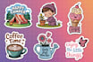create cute hand drawn custom sticker designs for your brand