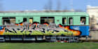 draw a digital graffiti on a train