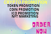 do crypto marketing, crypto promotion, crypto token promotion, token marketing