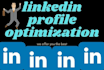 do linkedin optimization and write profile summary