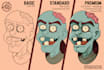 create a custom cool monster cartoon character illustration