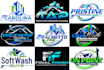 design pressure washing cleaning and power washing logo