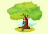 design tree logo with satisfaction guaranteed