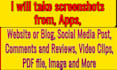 take screenshot from apps, website, video and many more