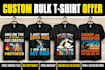 do bulk typography and custom tshirt design for pod