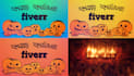 create halloween fire logo