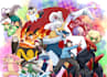 create colorful line less anime art