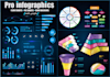 do business infographics, process flow chart and pie chart