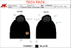 design flat sketch, mock up and tech pack of hat and cap