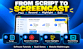 screencast how to use software, app or web tutorial video