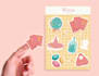 design cute sticker sheets, animals, characters and objects