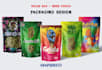 create a pixelperfect packaging design and weed pouch design in 24 hour