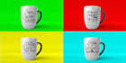 create trendy coffee mug designs typography