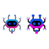 create a pixel vector robot and custom design 8 bit