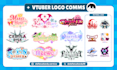 design a cute elegant futuristic vtuber logo