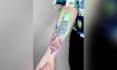 create neon effect animated tattoo