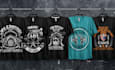 do creative retro gun hunting fishing camping t shirt and marchandise design