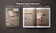 design magazine, covers and company profiles with creative graphics