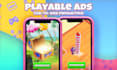 provide playable ads development, end to end, for web, mobile