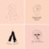 create minimalist feminine hand drawn logo design