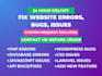 fix PHP, HTML, CSS, javascript, wordpress, laravel, API issues