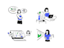 design hand drawn vector icons and illustrations