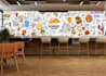 design doodle wall art mural for restaurant, home interior