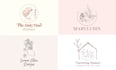 design a unique feminine hand drawn logo with boho line art