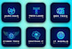 design modern tech technology cyber security startup crypto website neon logo