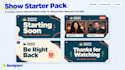 design streamyard, restream, obs stream overlay package for youtube podcast